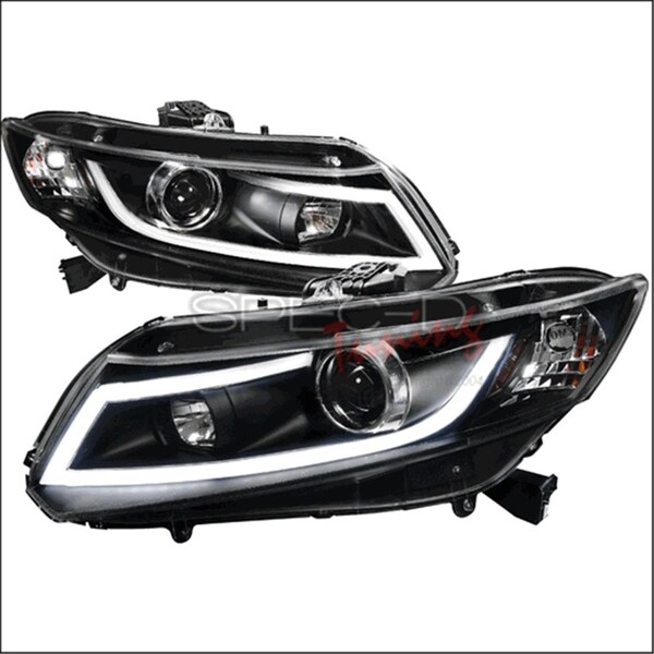 Overtime R8 Style LED Projector Headlight for 12 to Up Honda Civic, Black - 10 x 25 x 26 in. OV2654164 - main